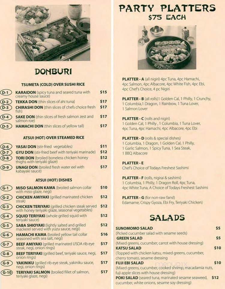 Shiro Ninja Japanese Bistro - Sonora, CA menu_pic