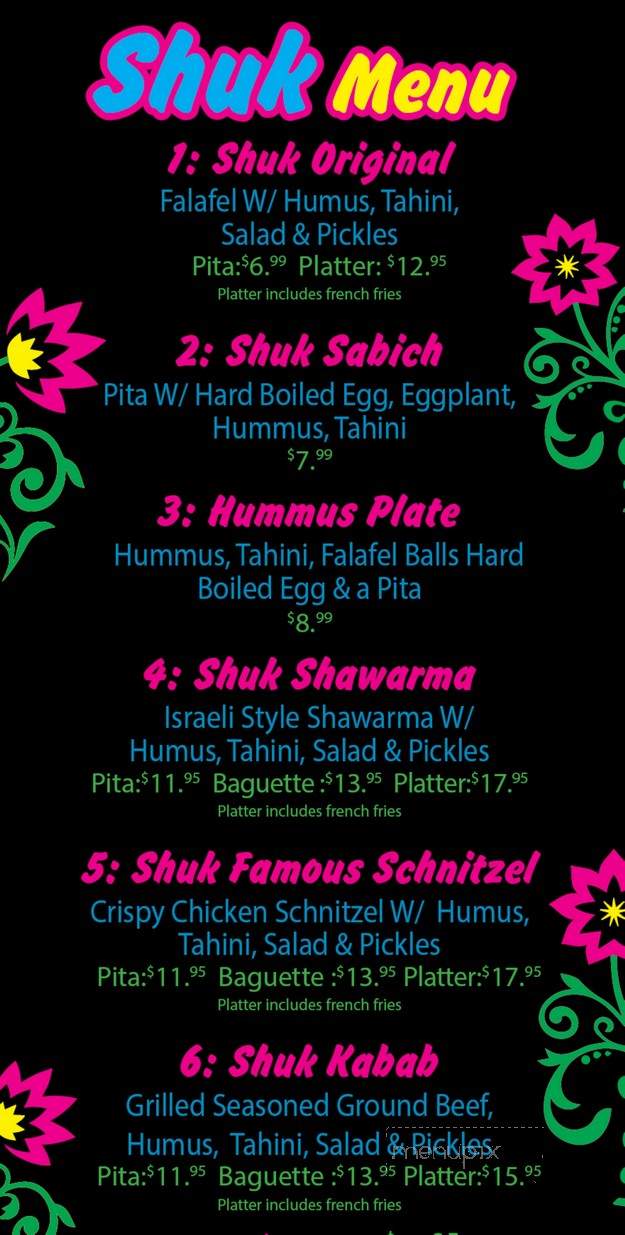 Shuk - New York, NY menu_pic