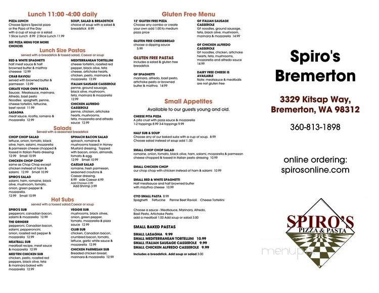 Spiro's Pizza and Pasta - Bremerton, WA
