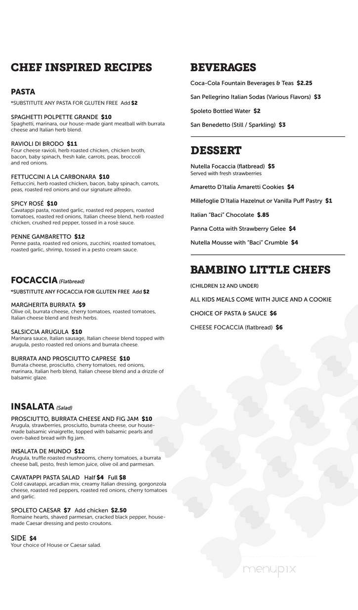 Spoleto - Miami, FL menu_pic