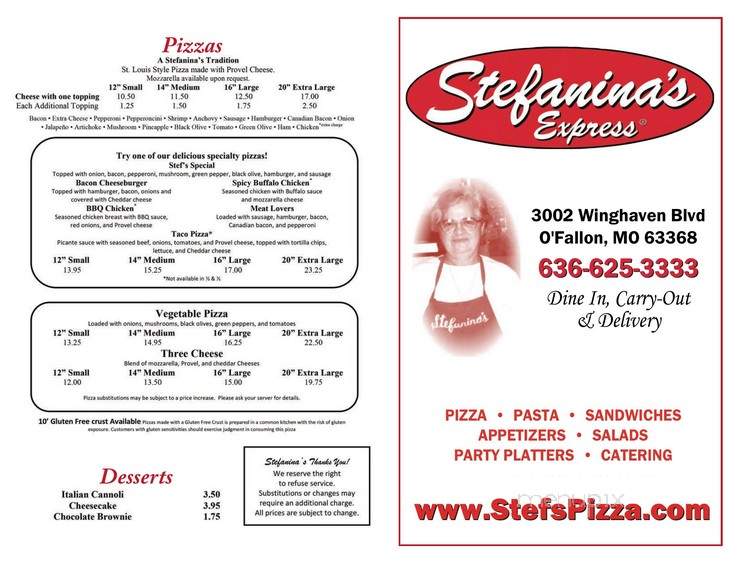 Stefanina's Express - O'fallon, MO menu_pic