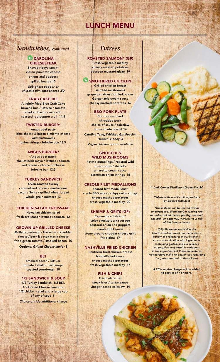 Stewart Penick's Terrace - Greenville, SC menu_pic