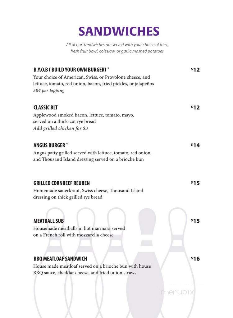 Strikes Lounge - Cherokee, NC menu_pic