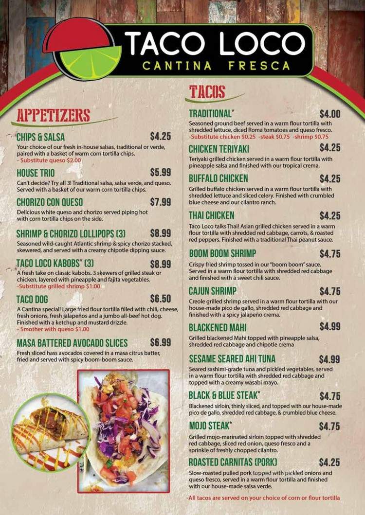 Taco Loco Cantina - Hanahan, SC menu_pic