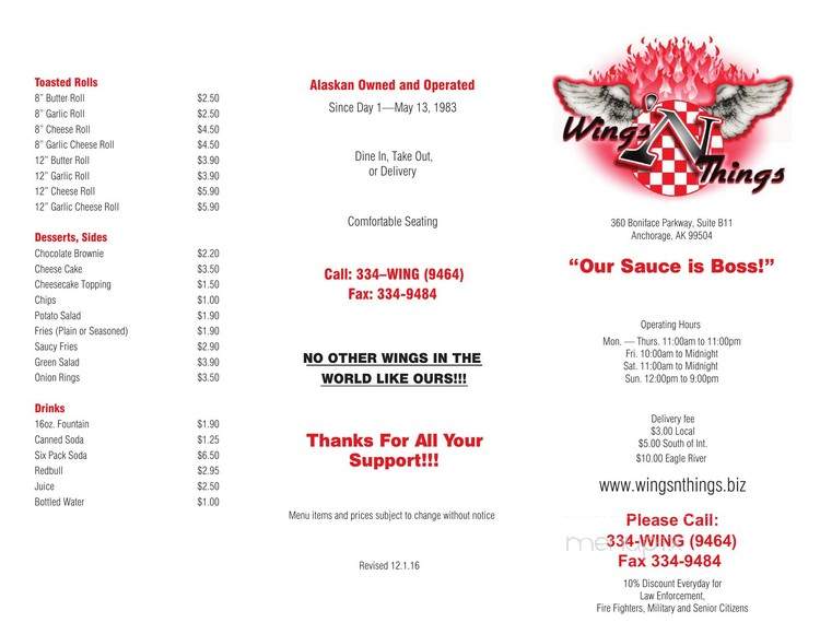 That Wing Place - Anchorage, AK menu_pic