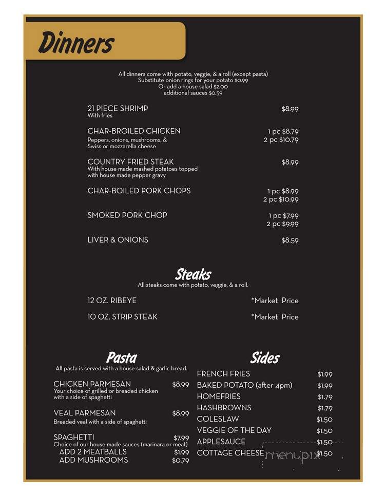 The Bucyrus Diner - Bucyrus, OH menu_pic