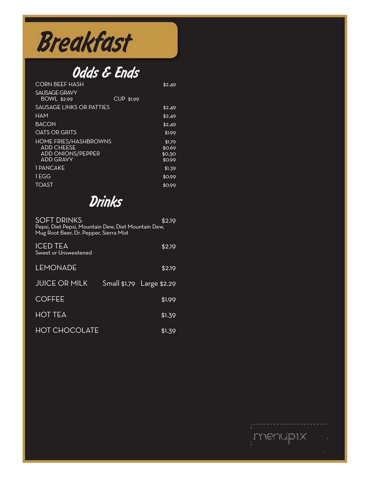 The Bucyrus Diner - Bucyrus, OH menu_pic