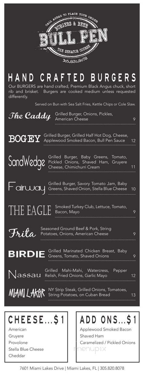 The Bull Pen - Miami Lakes, FL menu_pic