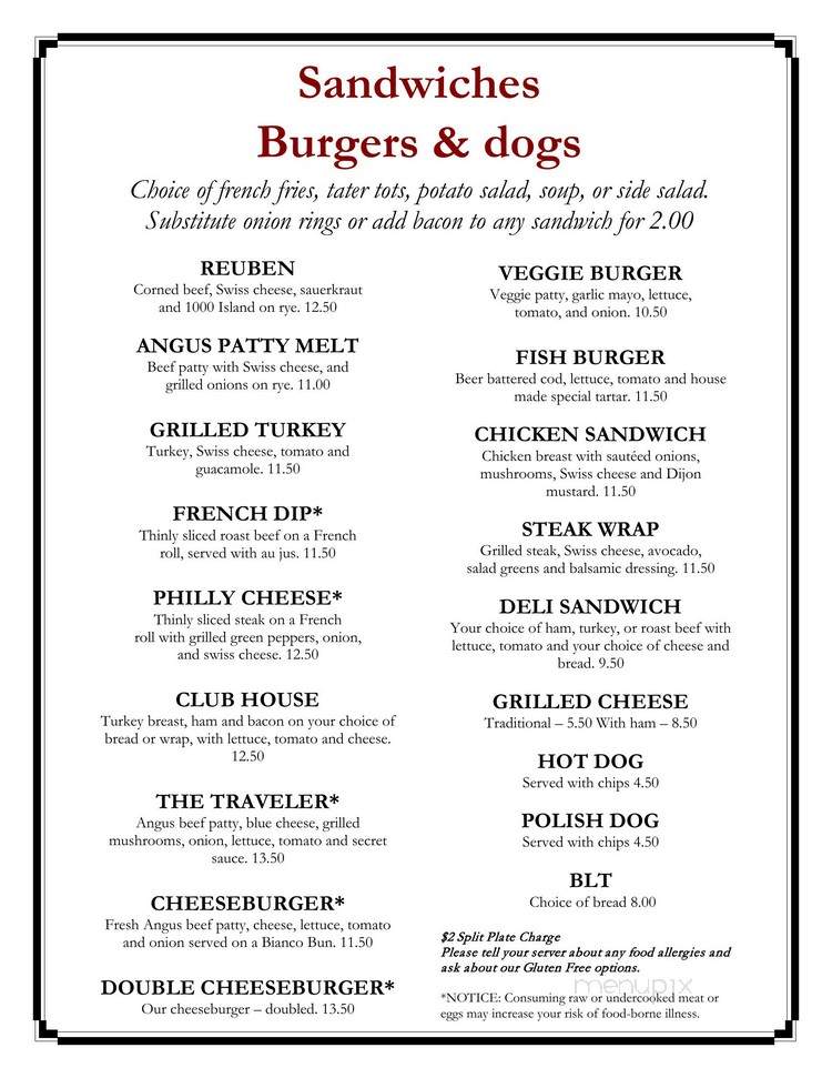 The Clubhouse Restaurant - Union, WA menu_pic