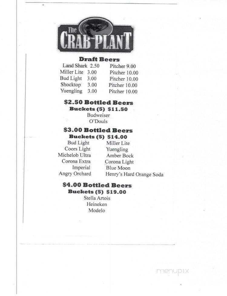 The Crab Plant - Crystal River, FL menu_pic