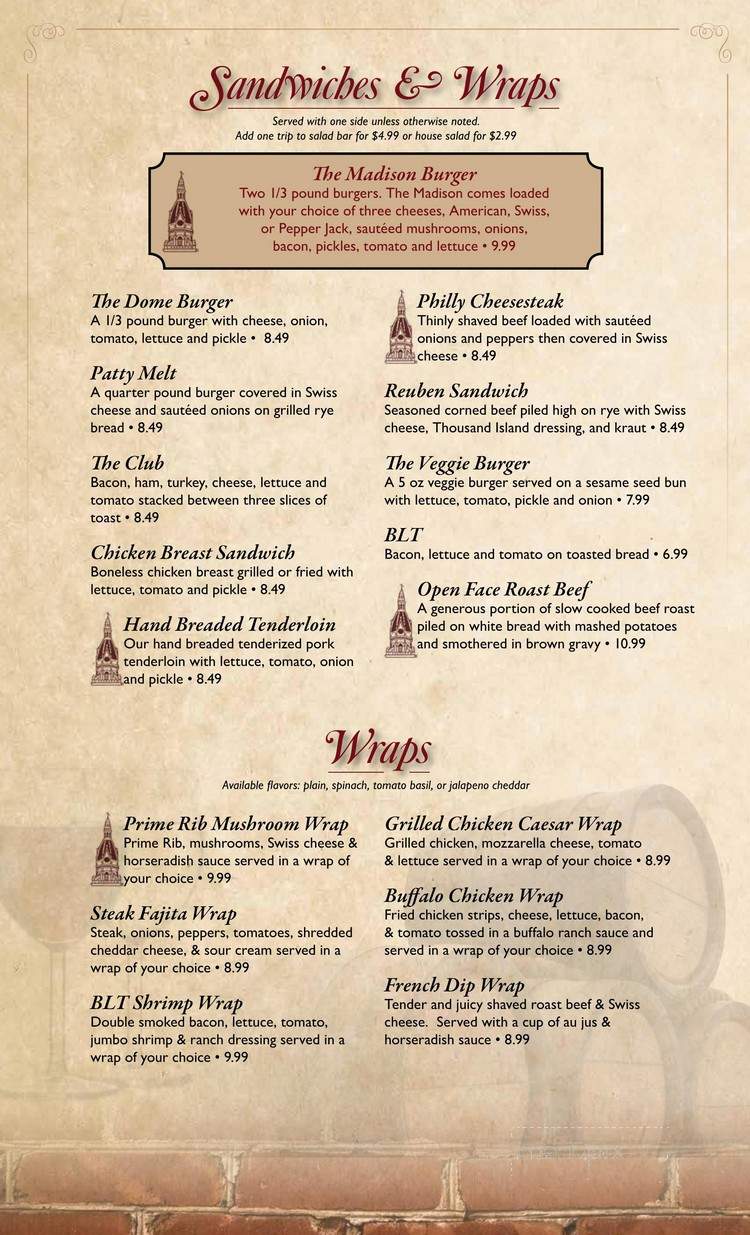 The Dome On Madison - Pittsfield, IL menu_pic