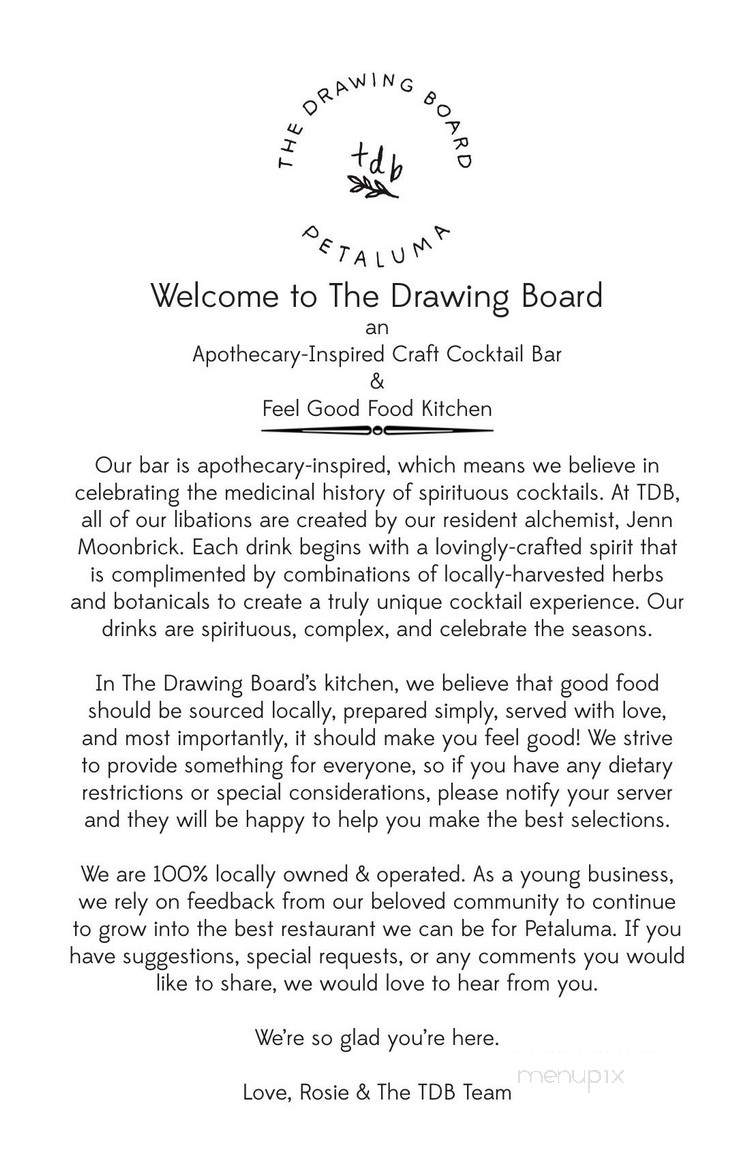 The Drawing Board - Petaluma, CA menu_pic