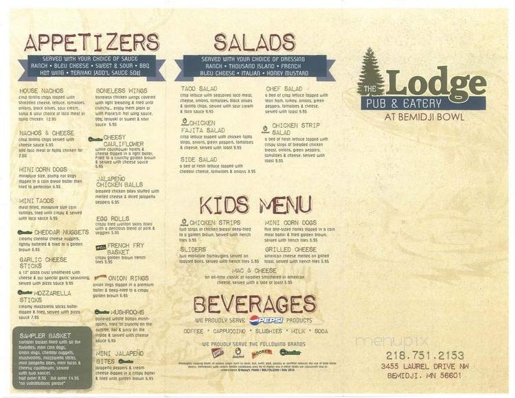 The Lodge' Pub & Eatery - Bemidji, MN menu_pic