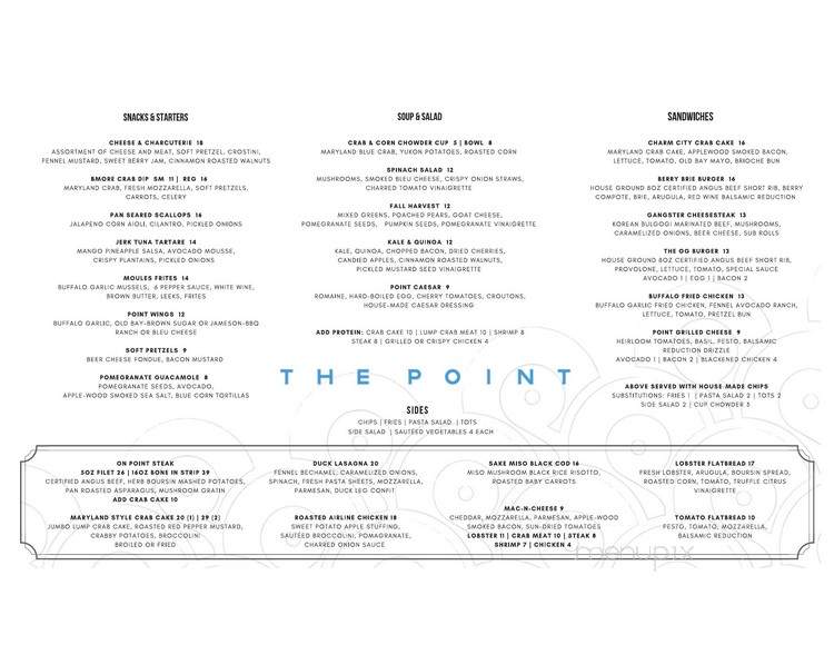 The Point Towson - Towson, MD menu_pic