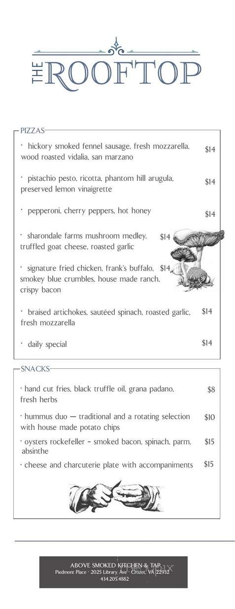 The Rooftop - Crozet, VA menu_pic