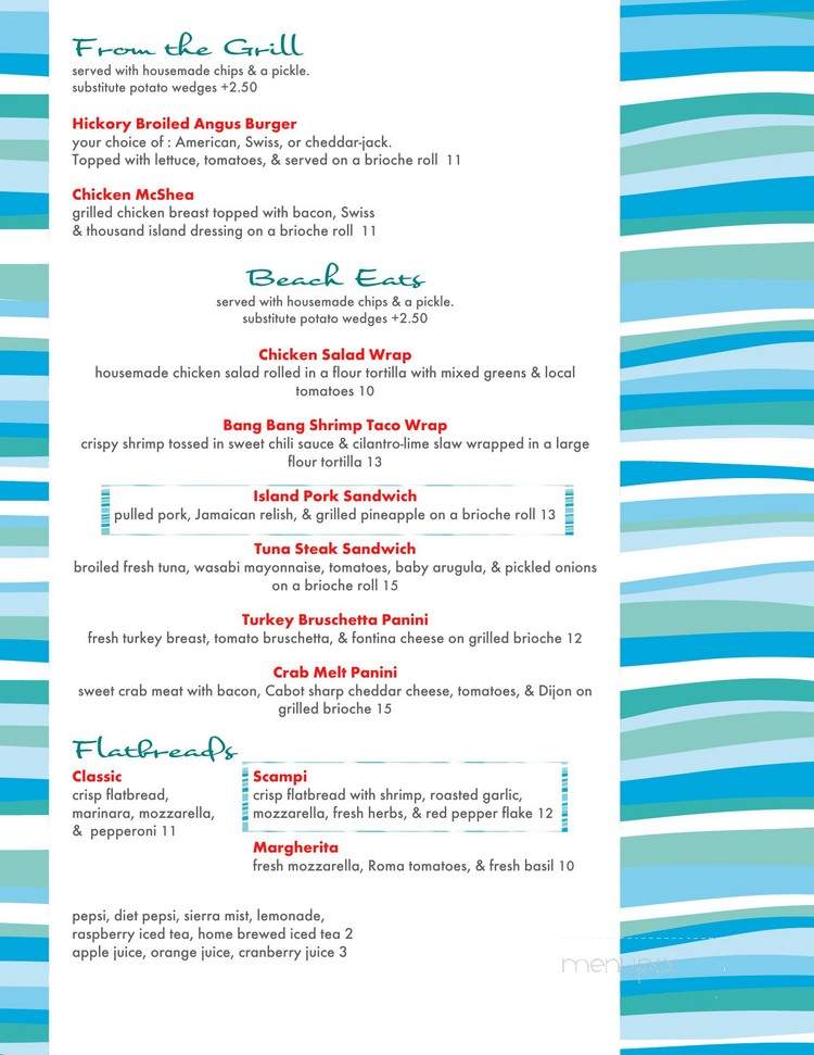 The Sand Crab - Rehoboth Beach, DE menu_pic