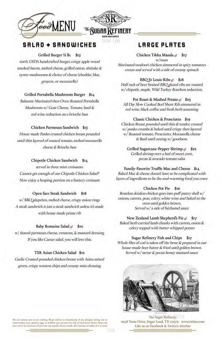 The Sugar Refinery - Sugar Land, TX menu_pic