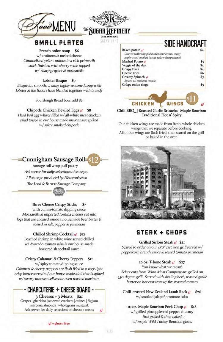 The Sugar Refinery - Sugar Land, TX menu_pic