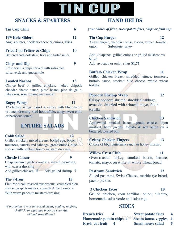 Tin Cup Bar & Grille - Oak Brook, IL menu_pic