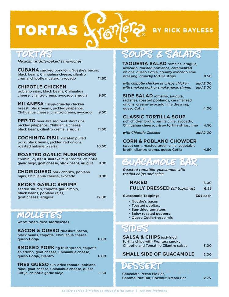 Tortas Frontera - Chicago, IL menu_pic