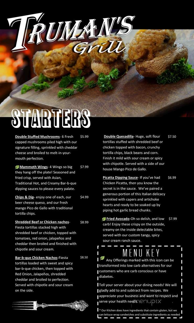 Truman's Grill - Warsaw, MO menu_pic