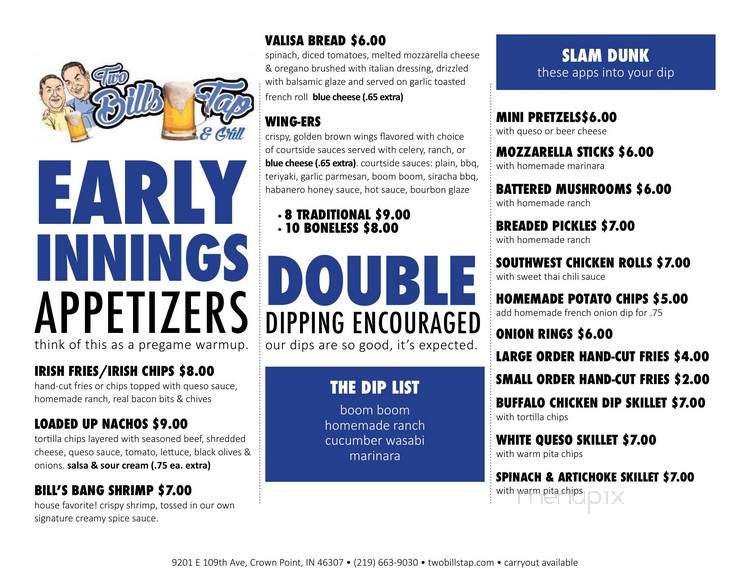 Two Bills Tap - Crown Point, IN menu_pic