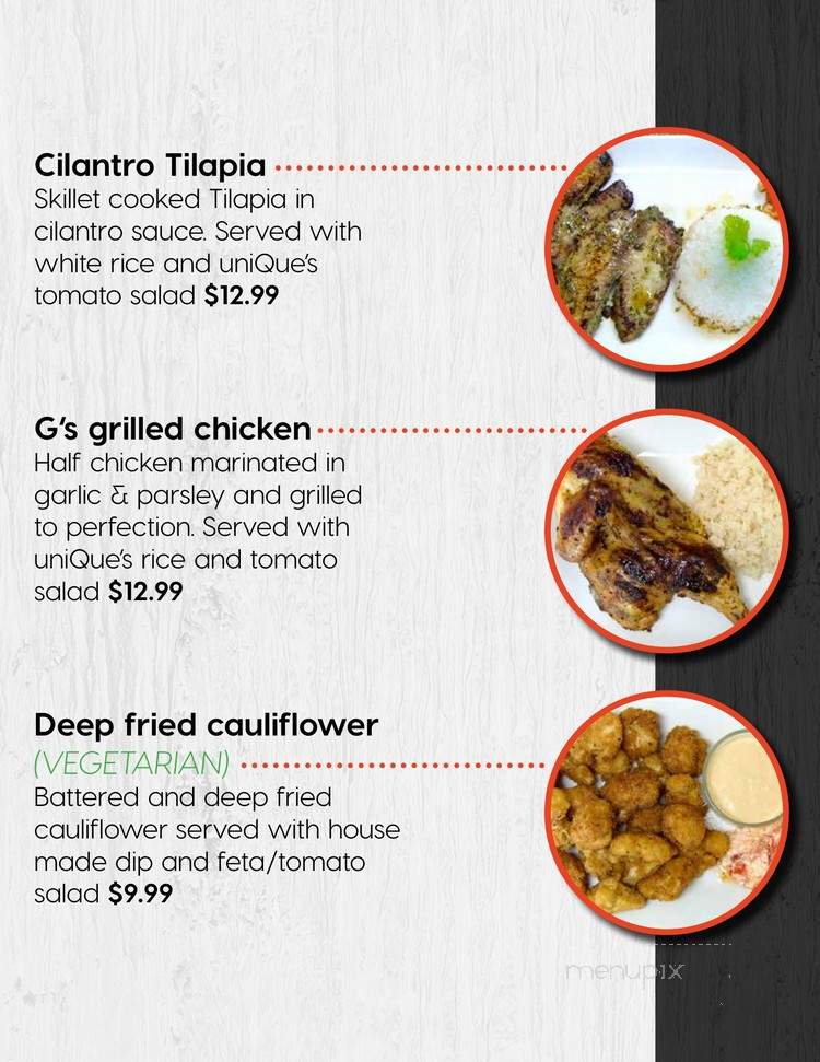 Unique Bite Eatery - Indio, CA menu_pic