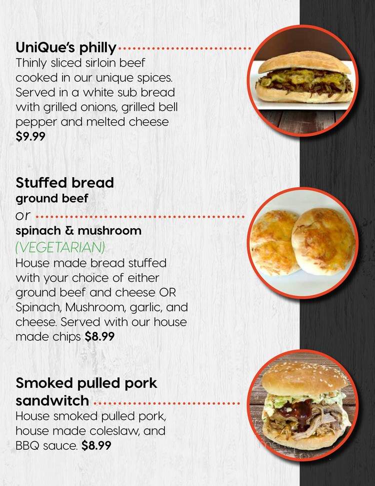 Unique Bite Eatery - Indio, CA menu_pic