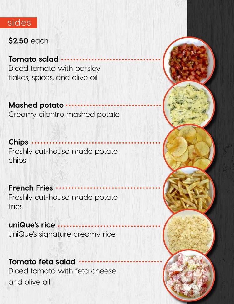 Unique Bite Eatery - Indio, CA menu_pic