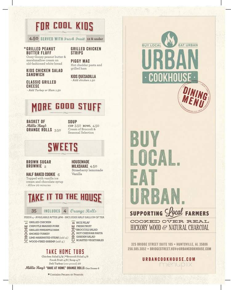 Urban Cookhouse - Huntsville, AL menu_pic