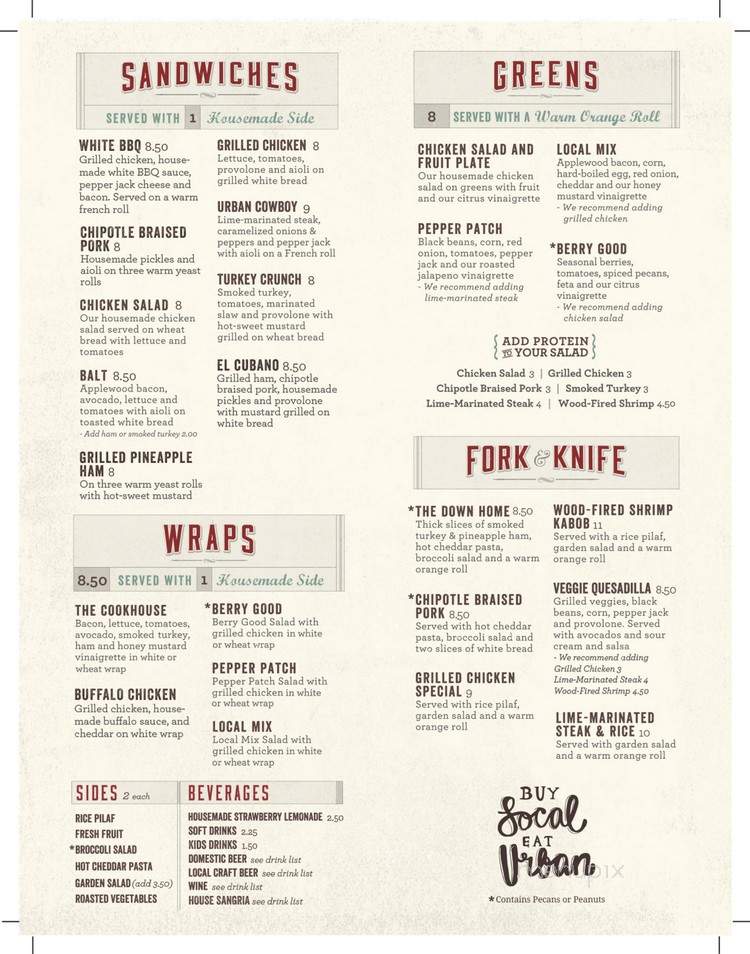 Urban Cookhouse - Huntsville, AL menu_pic