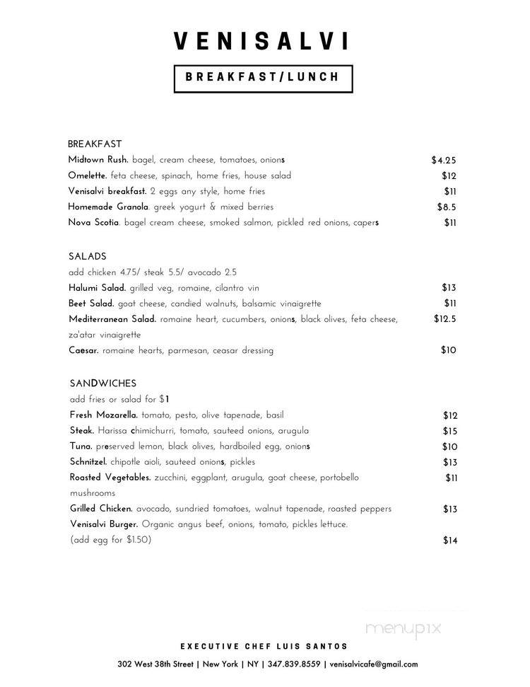 Venisalvi - New York, NY menu_pic