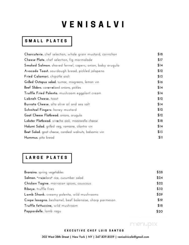 Venisalvi - New York, NY menu_pic