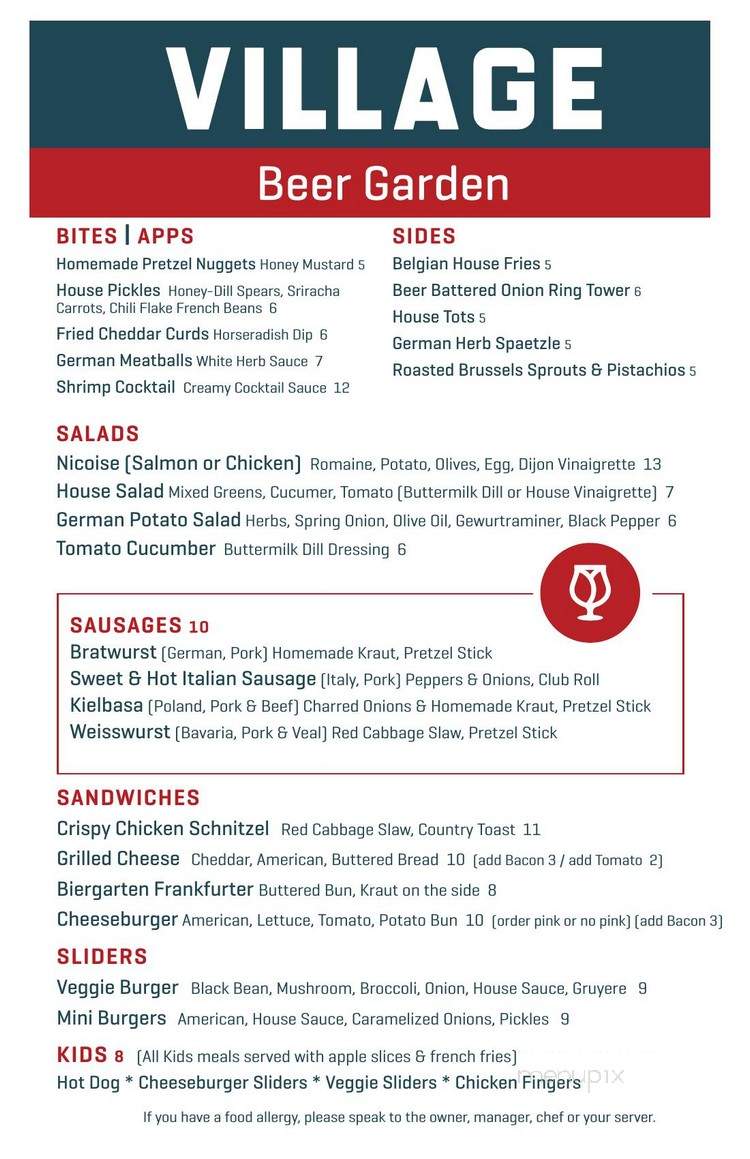 Village Beer Garden - Port Chester, NY menu_pic