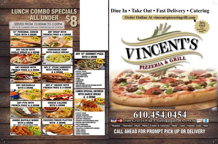Vincent's Pizzeria & Grill - Collegeville, PA