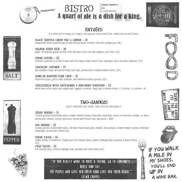 Vino & Vinyl - Sugar Land, TX menu_pic