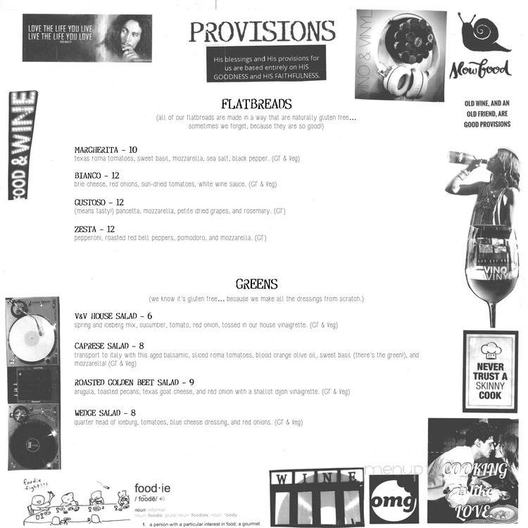 Vino & Vinyl - Sugar Land, TX menu_pic