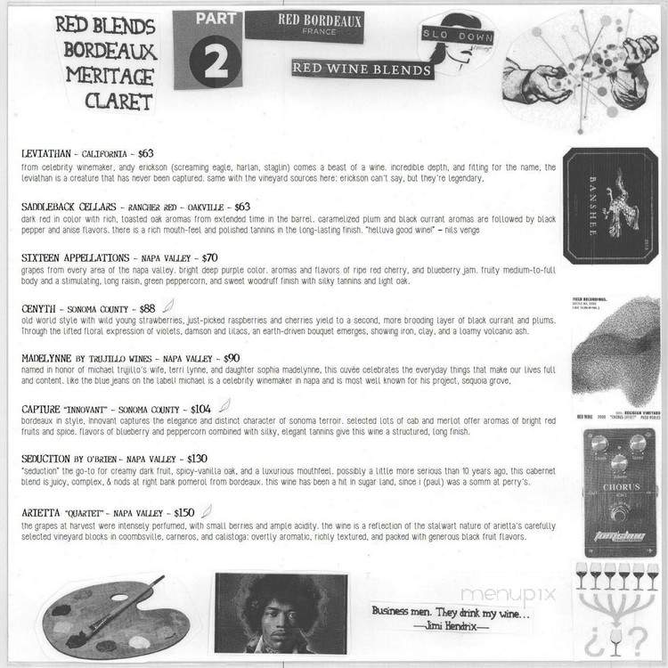 Vino & Vinyl - Sugar Land, TX menu_pic