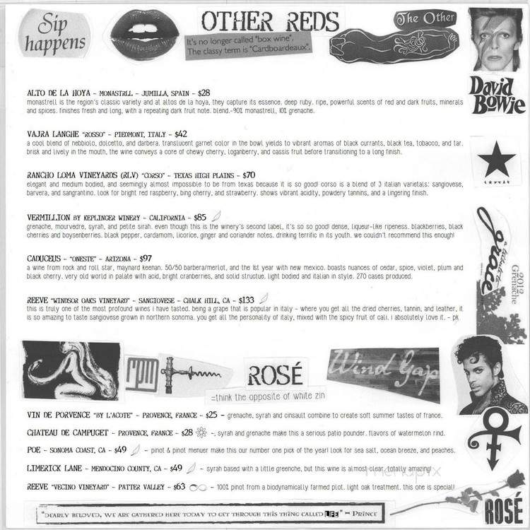 Vino & Vinyl - Sugar Land, TX menu_pic