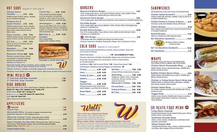 Walt's Sandwich Place - Wauwatosa, WI menu_pic