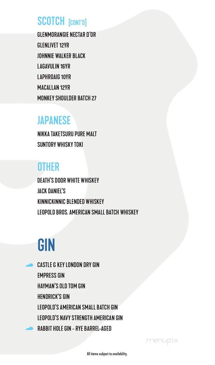 Whiskey Bear - Lexington, KY menu_pic