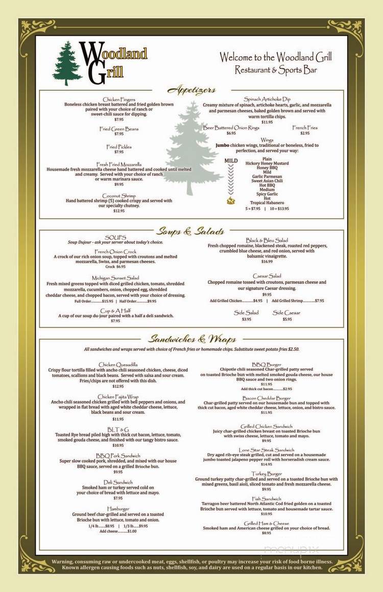 Woodland Grill - Newberry, MI menu_pic