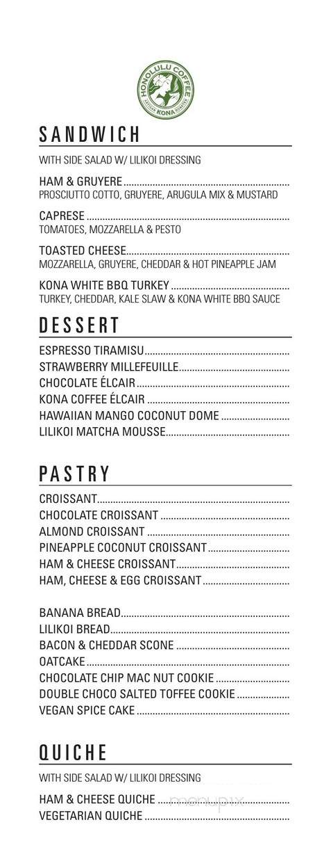 Honolulu Coffee - Vancouver, BC menu_pic