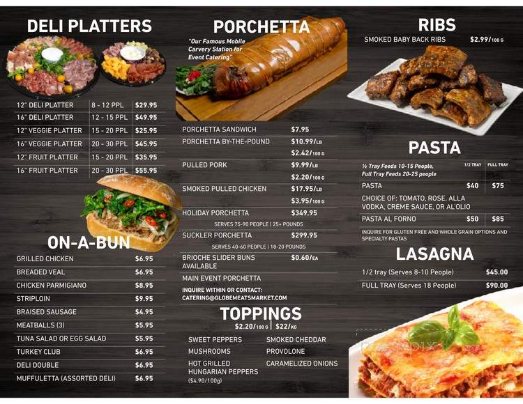 Globe Meats Fresh Market & Grill - North York, ON menu_pic