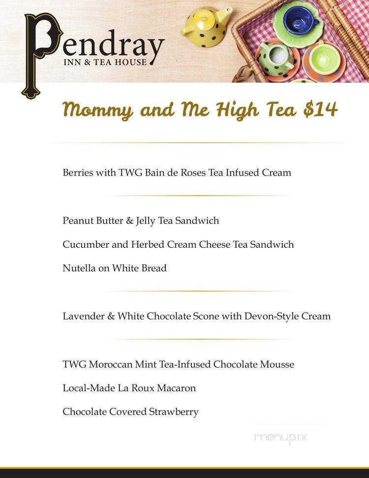 Pendray Tea House - Victoria, BC menu_pic