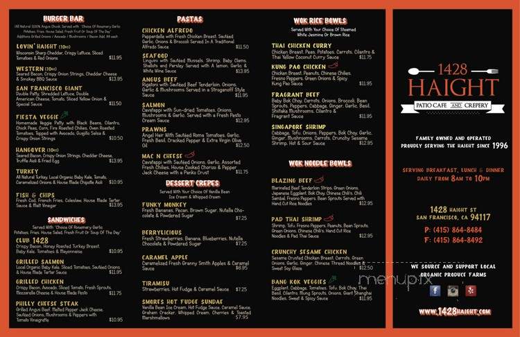 Squat & Gobble Cafe - San Francisco, CA menu_pic