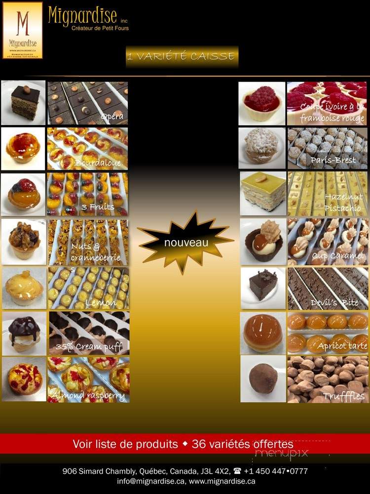 Mignardise - Chambly, QC menu_pic
