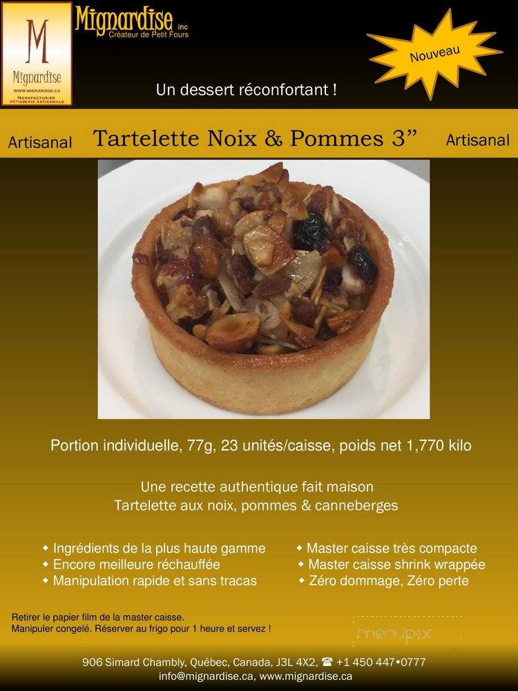 Mignardise - Chambly, QC menu_pic