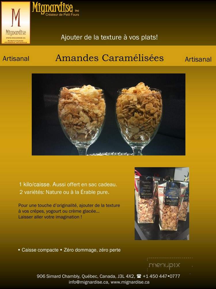 Mignardise - Chambly, QC menu_pic