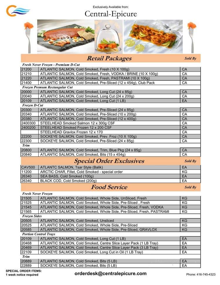 Central Epicure - Toronto, ON menu_pic